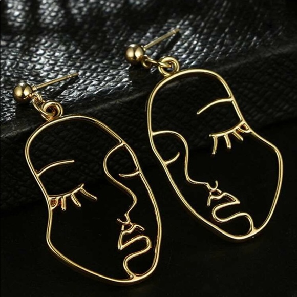 • Lola • Hollow Abstract Face Earrings - Picture 3 of 6